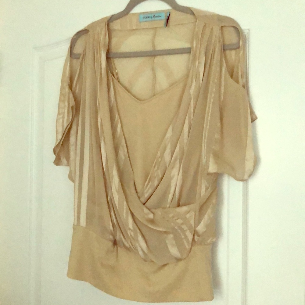 Cream colored wrap top